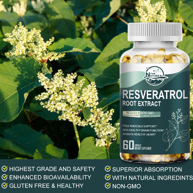 Resveratrol Supplement 1200mg Antioxidant Highly Potent Natural 120pcs Capsules
