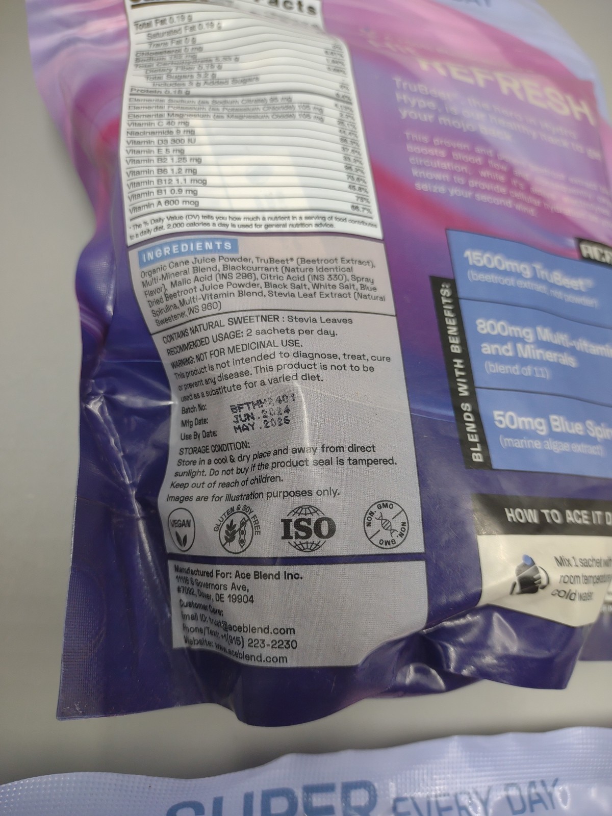 Lot Of 4 TruBeet Hydro Hype Sachets ~ 15 Per Bag ~ Expire 05/26