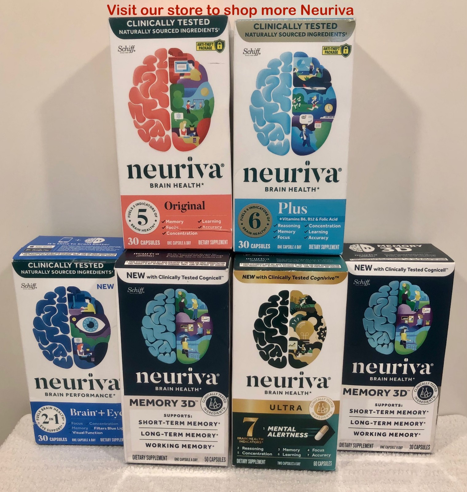 Neuriva Original Brain Nootropic Supplement Memory Focus Concentration 30 Caps