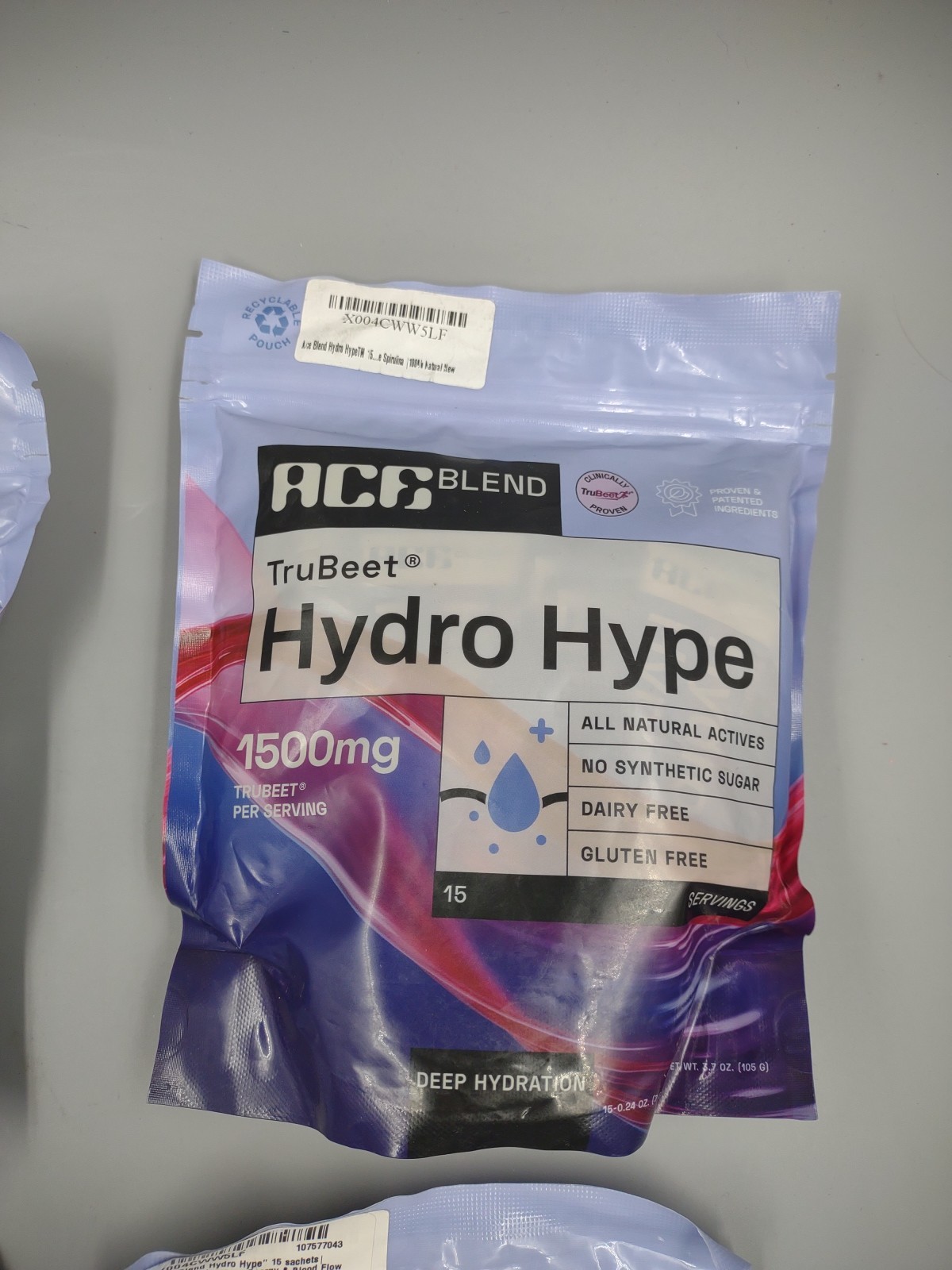 Lot Of 4 TruBeet Hydro Hype Sachets ~ 15 Per Bag ~ Expire 05/26