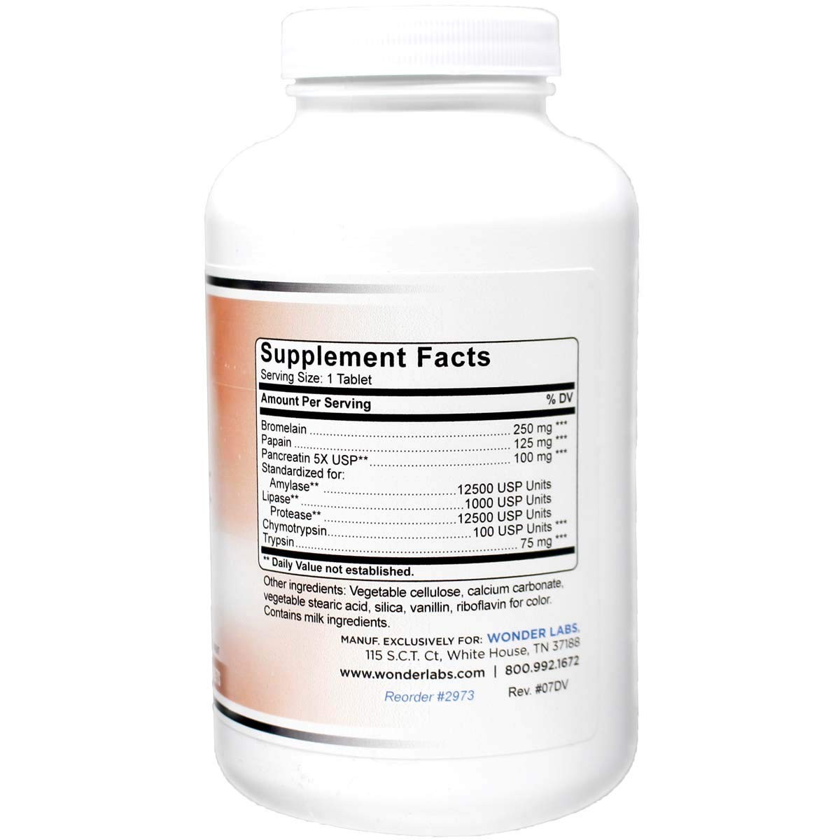 Wonder Laboratories Proteolytic Enzymes | Bromelain 300 Count (Pack of 1)