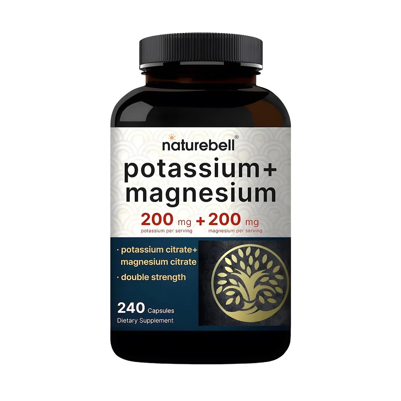 NatureBell Potassium Magnesium – 240 Capsules – 200mg 240 Count (Pack of 1)