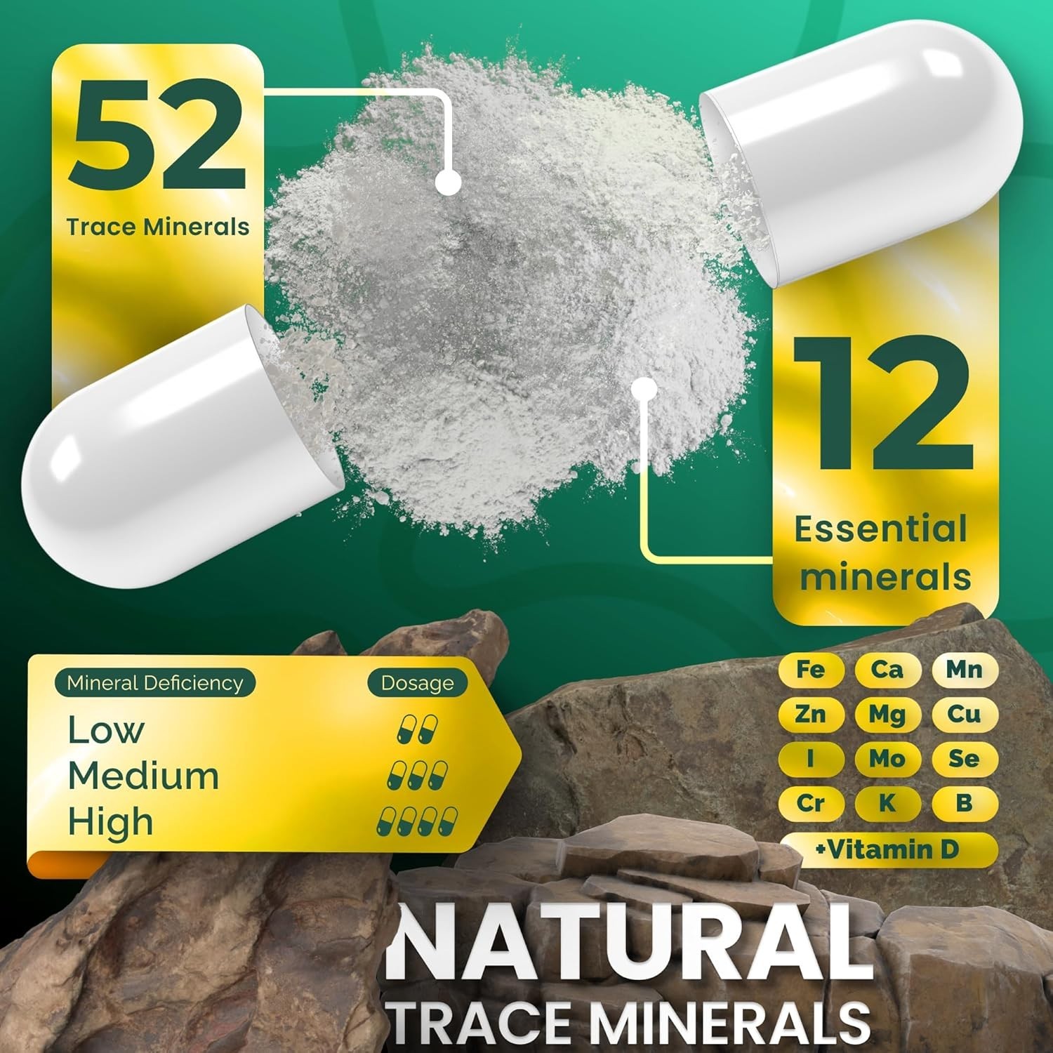 ADEO2 – Premium Blend of 52 Trace Minerals Complex with 120 Count (Pack 1)