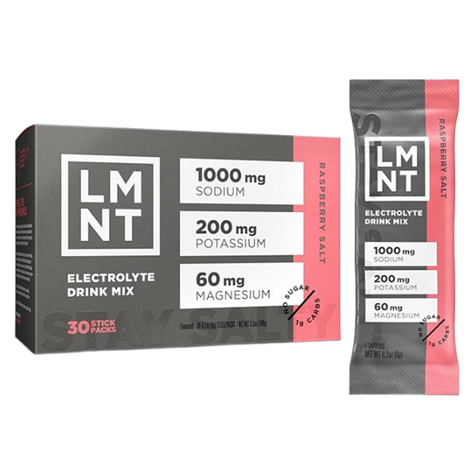 LMNT Electrolytes: 30-Pack Raspberry Salt | Grapefruit | ZERO-Sugar | NEW Keto 1