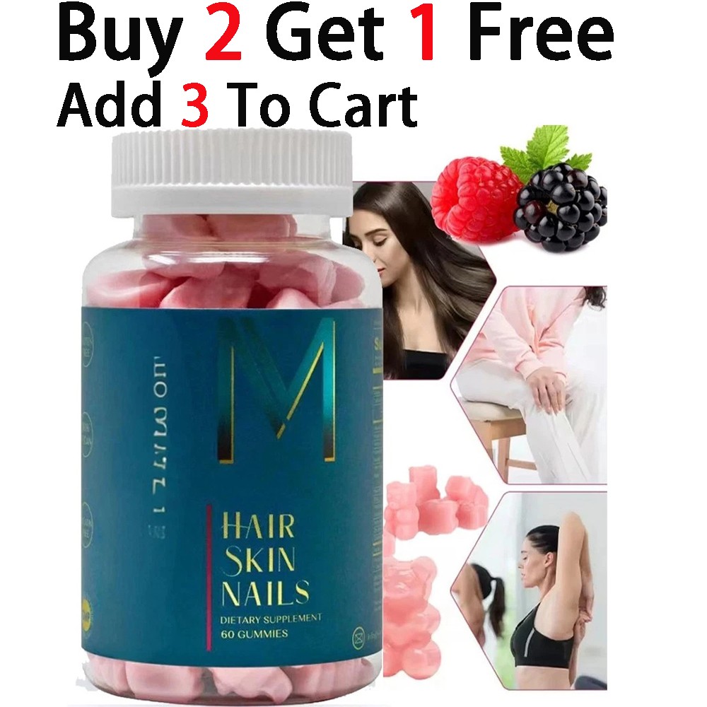 60 Skin Hair and Nails Gummies – Supports Healthy Hair – Vegan Biotin Vitamins