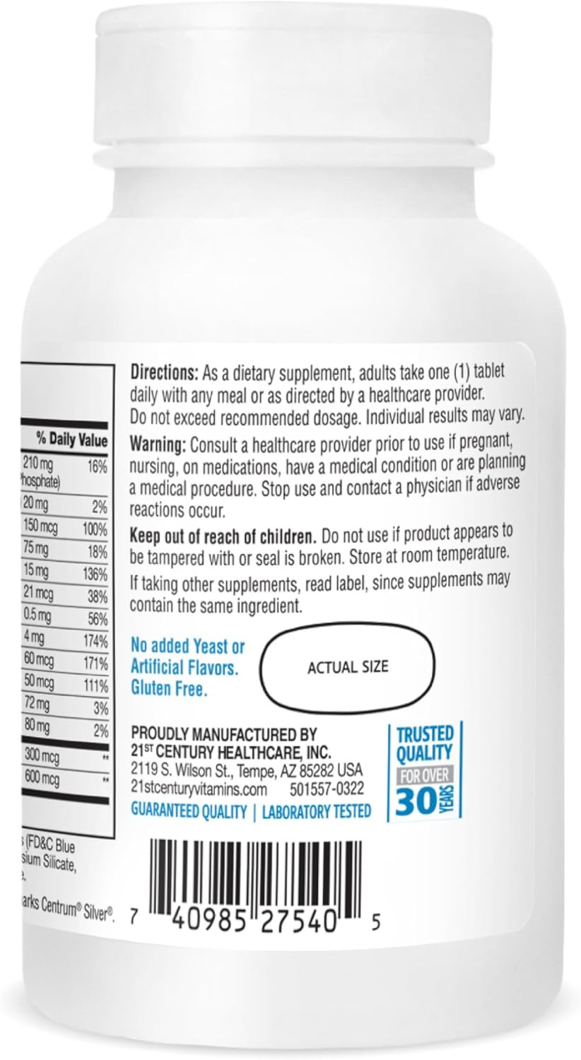 Sentry Senior Men 50Plus Tablets, White Unscented 100 Count