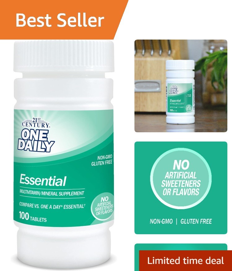 One Daily Essential Multivitamin Tablets, 100 Count – Gluten Free Support