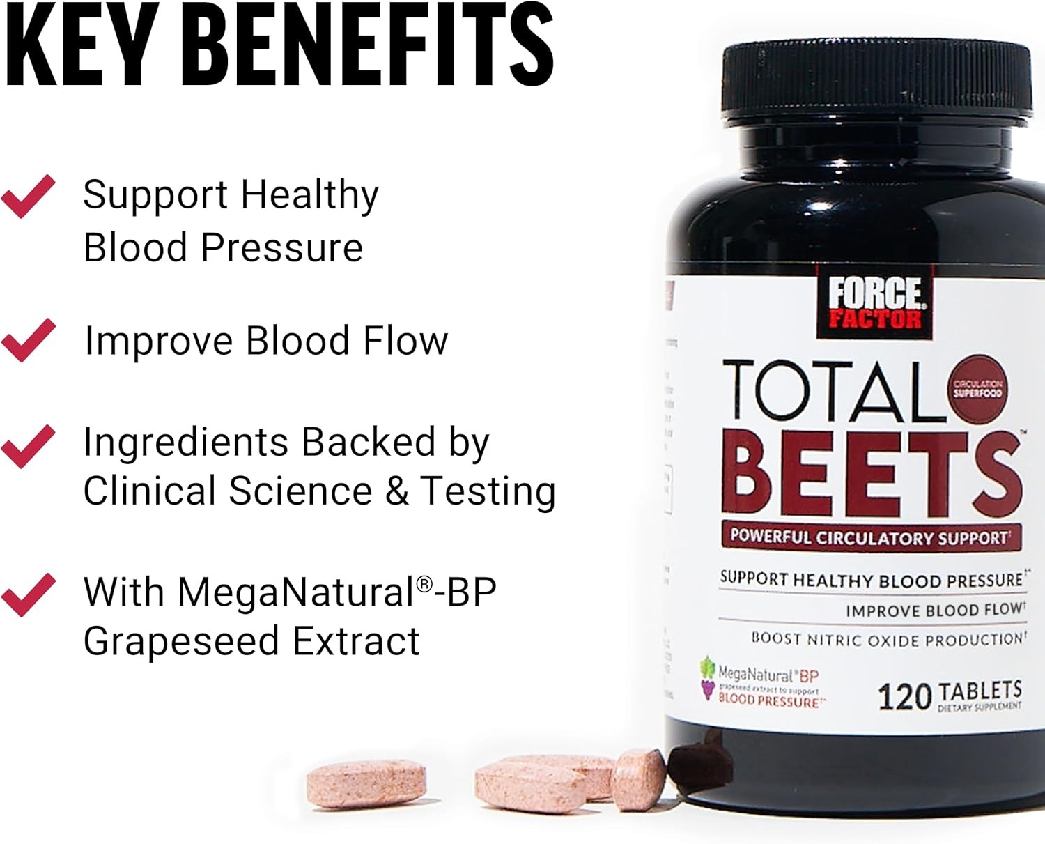 Total Beets Blood Pressure Support Grape Seed Extract Non GMO Beet Root Powder