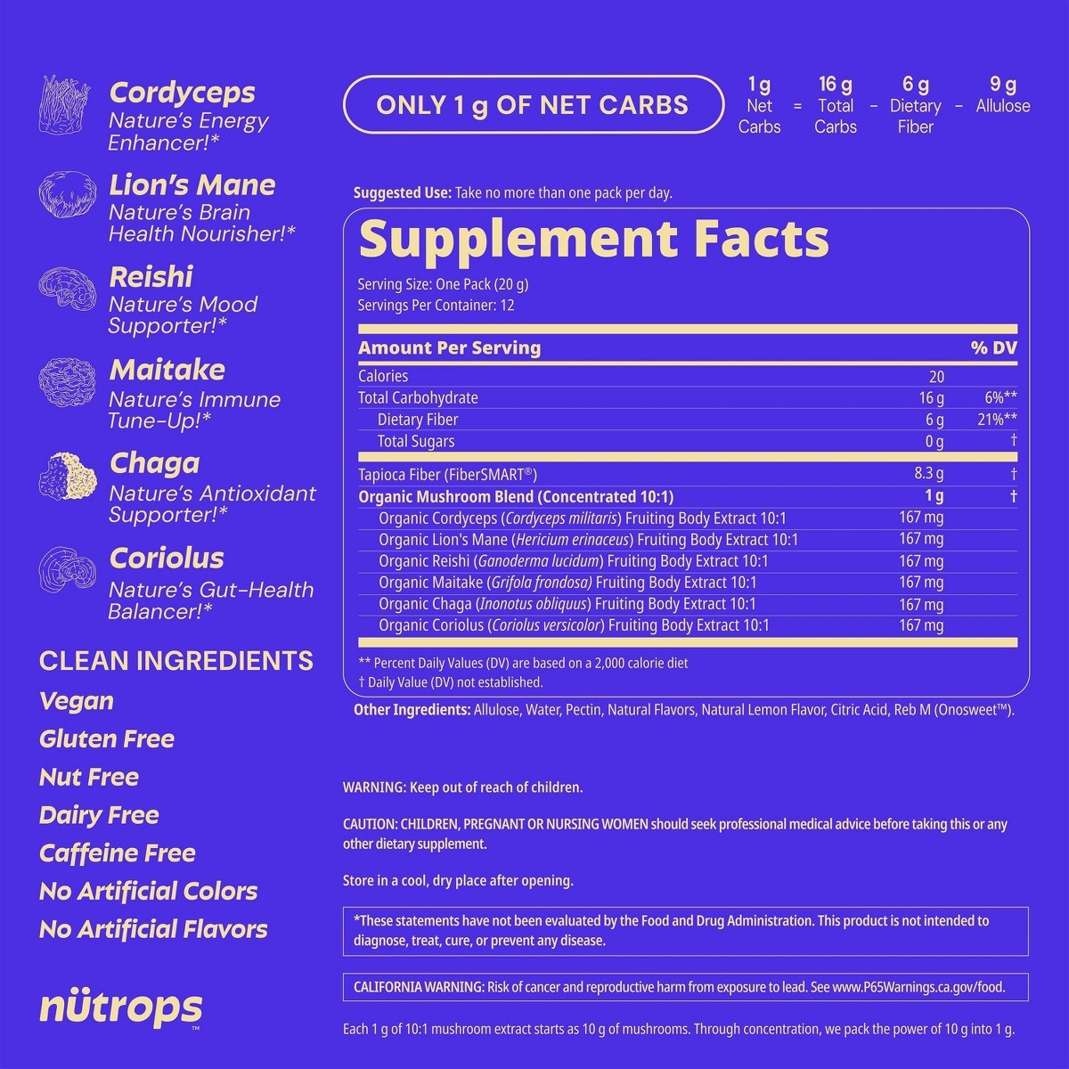 ütrops By Grüns Sugar-Free Functional Nootropics Gummies – 240g/12 Servings