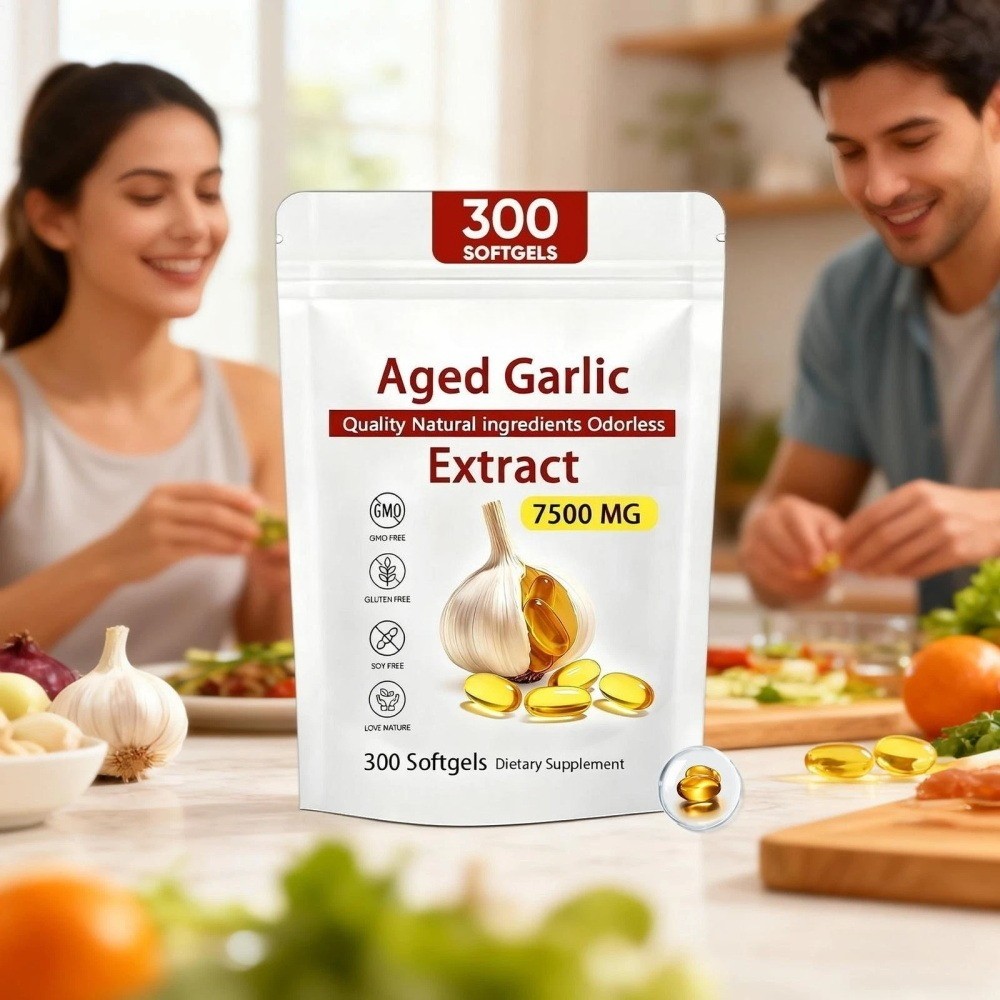 Elare Aged Garlic Extract, 300 Softgels, 7500mg Odorless | Heart & Immune pack 1