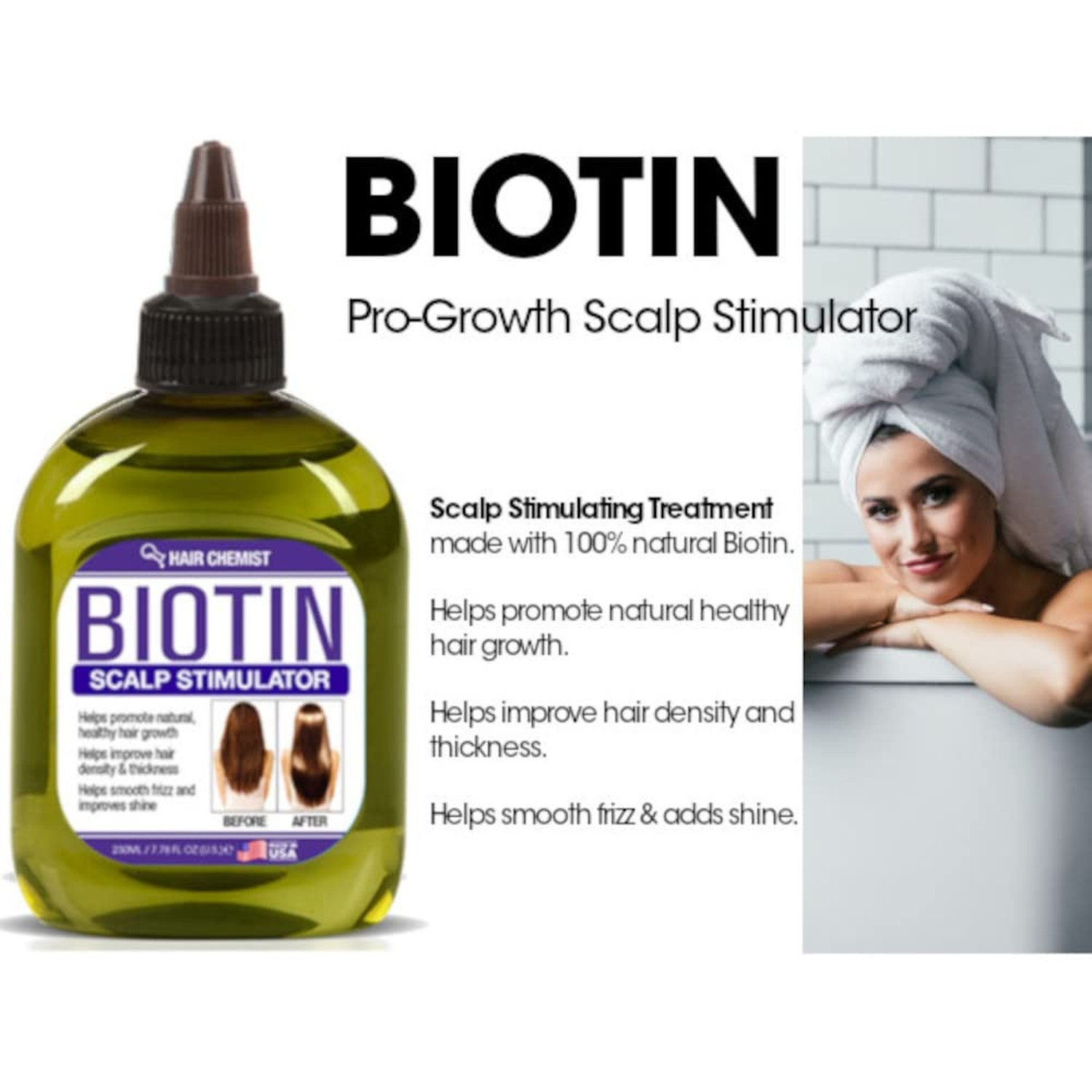 Hair Chemist Volume & Growth Biotin Pro-Growth Scalp Stimulator 7.1 oz. – Thi…