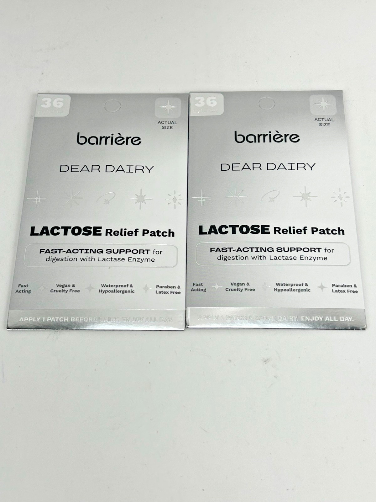 (2) BARRIERE Dear Dairy Lactose Relief Patch 72 Total Patches Exp. 01/2029