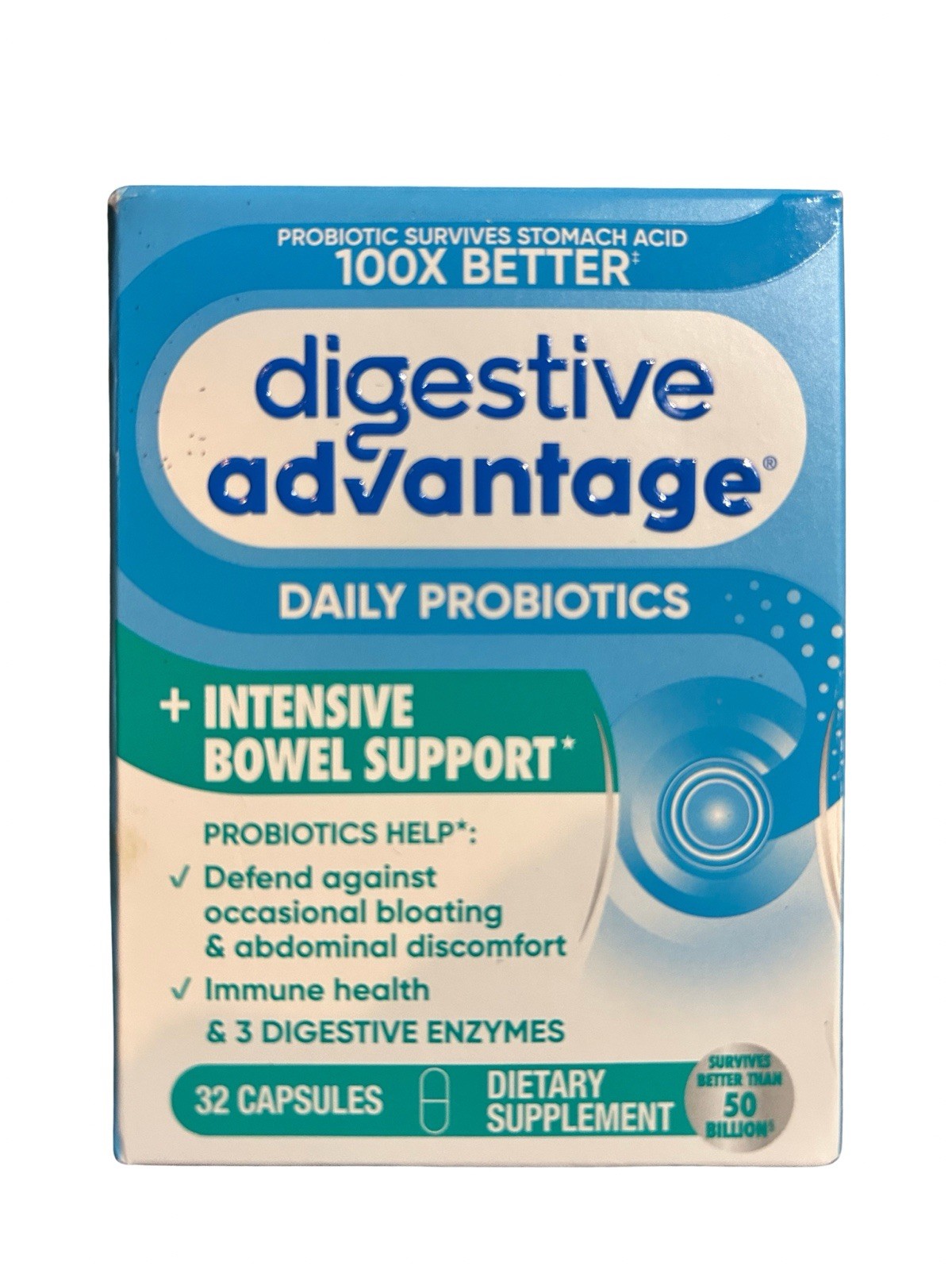 Digestive Advantage Daily Probiotics Plus Intensive Bow Exp 10/2026
