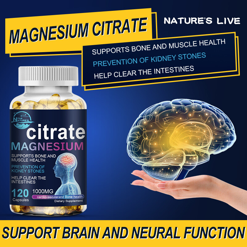 Magnesium Citrate 1000mg Capsules Super Strong Effective Capsules 120 Softgels
