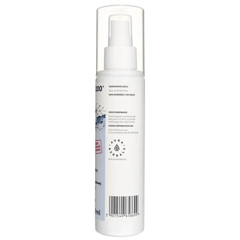 Colloidal Silver 150 ml 5.29 oz mist Facial wash tonic Aura Herbals Argentum200