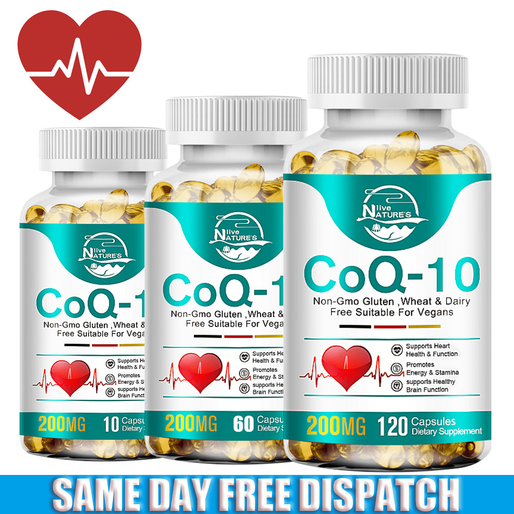 10/60/120Pcs Coenzyme Q-10 Softgels 200mg ,Heart Health,Energy,Stamina Support