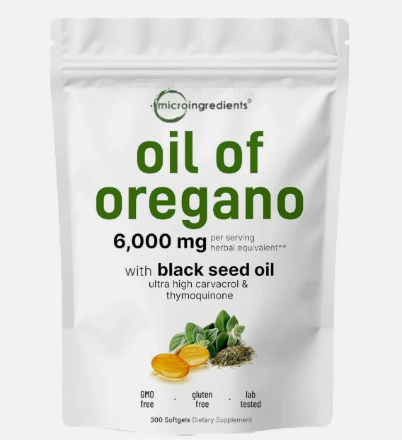 2 in 1 Oil of Oregano & Black Seed Softgels Count with Carvacrol,Immune Supports