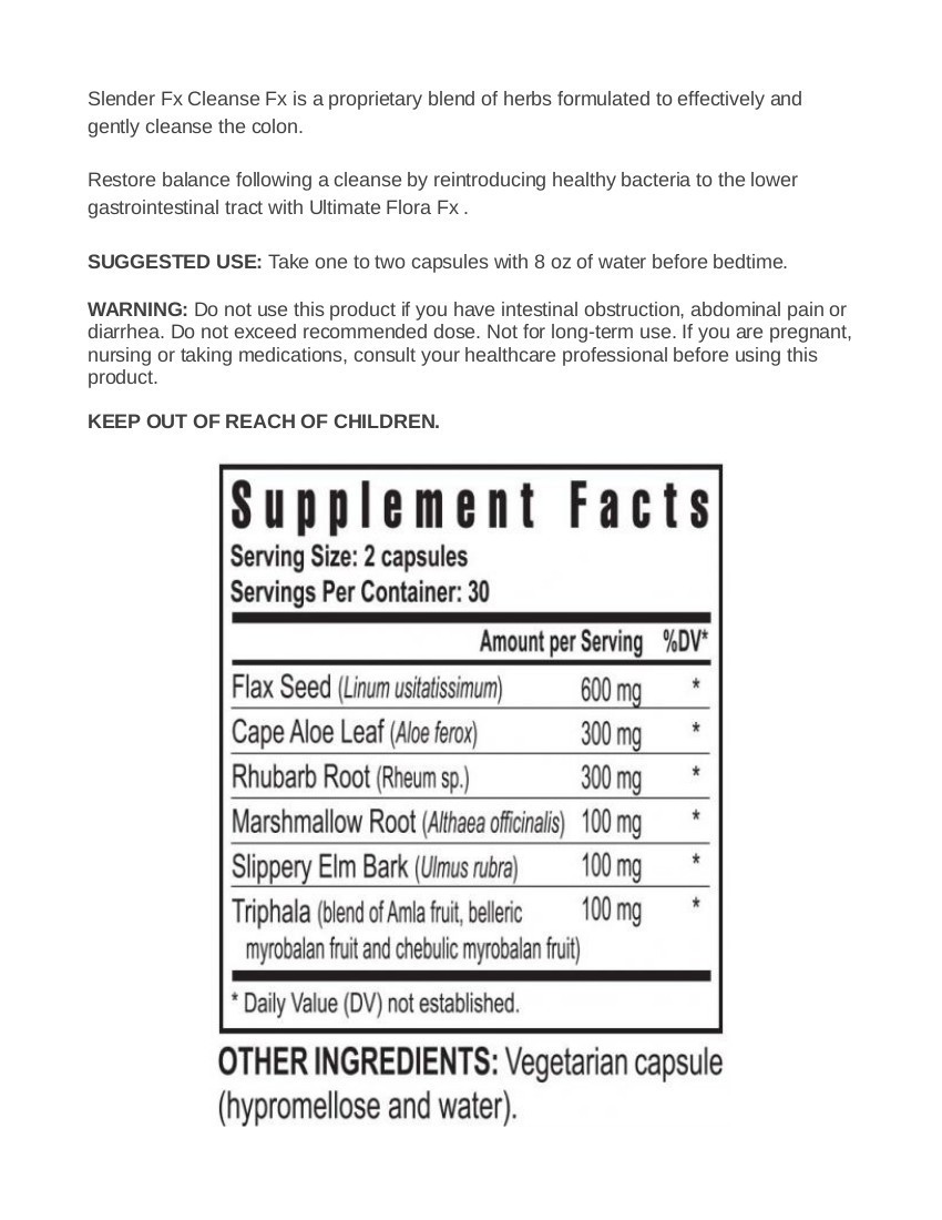 Youngevity Dr. Wallach Slender Fx™ Cleanse Fx™ – 60 capsules (4 Pack)