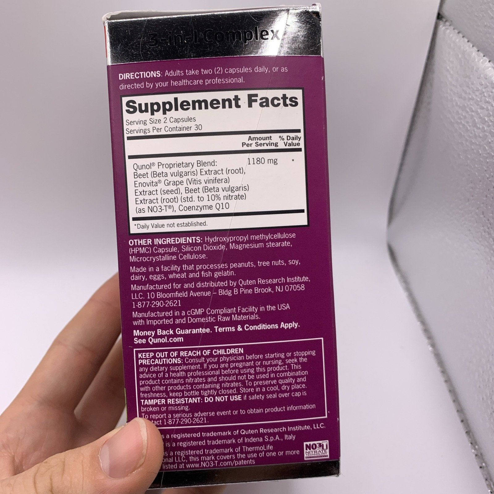 Qunol Blood Pressure Support 3 in 1 Beets CoQ10 Grape Seed 60 Capsules (READ)