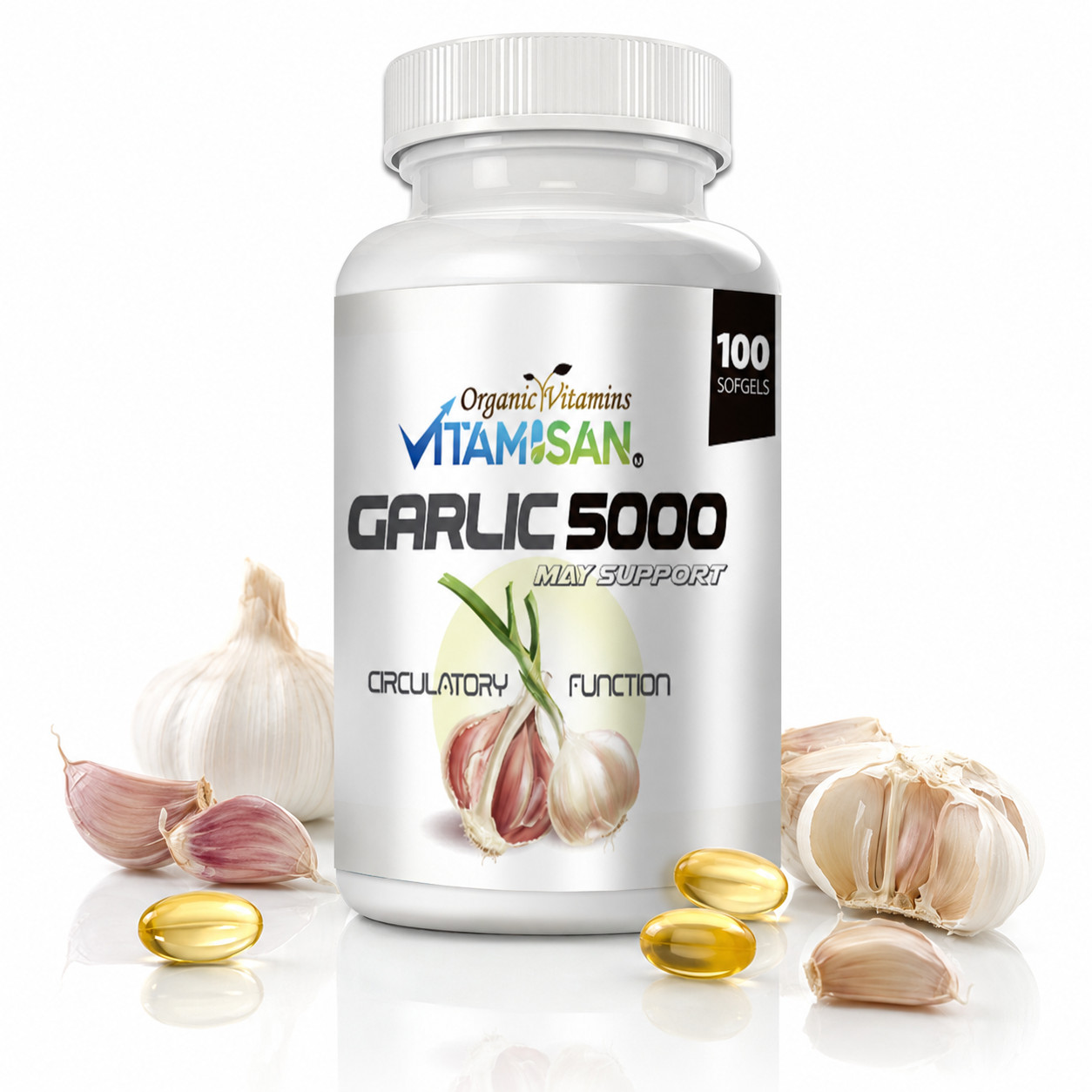 2 Garlic Fresh Extract 5000 mg Cholesterol Health supp 200 Antioxidant Pills gel
