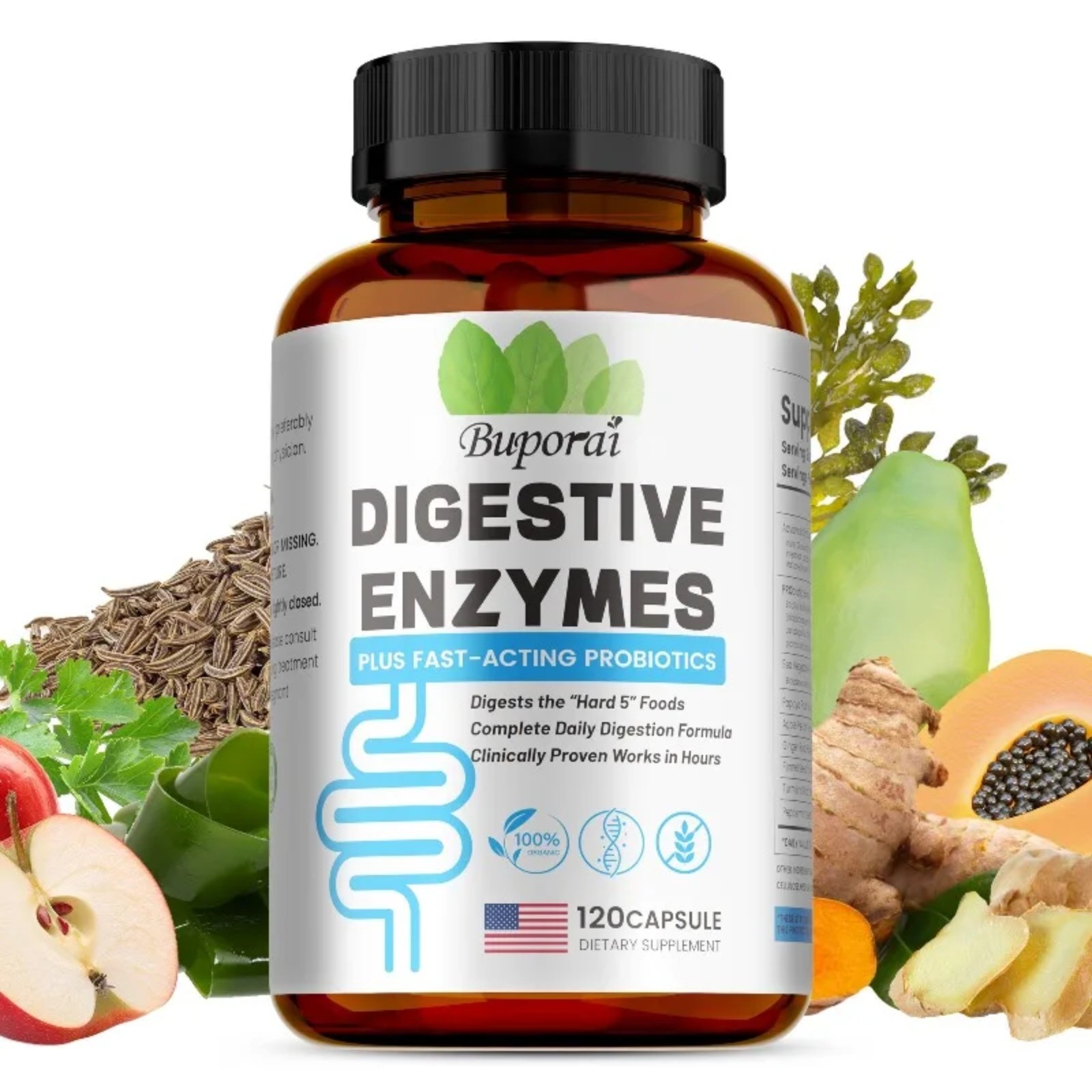Digestive Enzymes 120pcs – Reduce Bloating, Promote Intestinal &Digestive Health