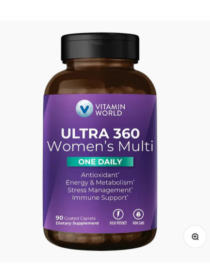 Vitamin World Ultra 360 Women’s Multi One Daily 90 caplets Exp Date 01/31/2028