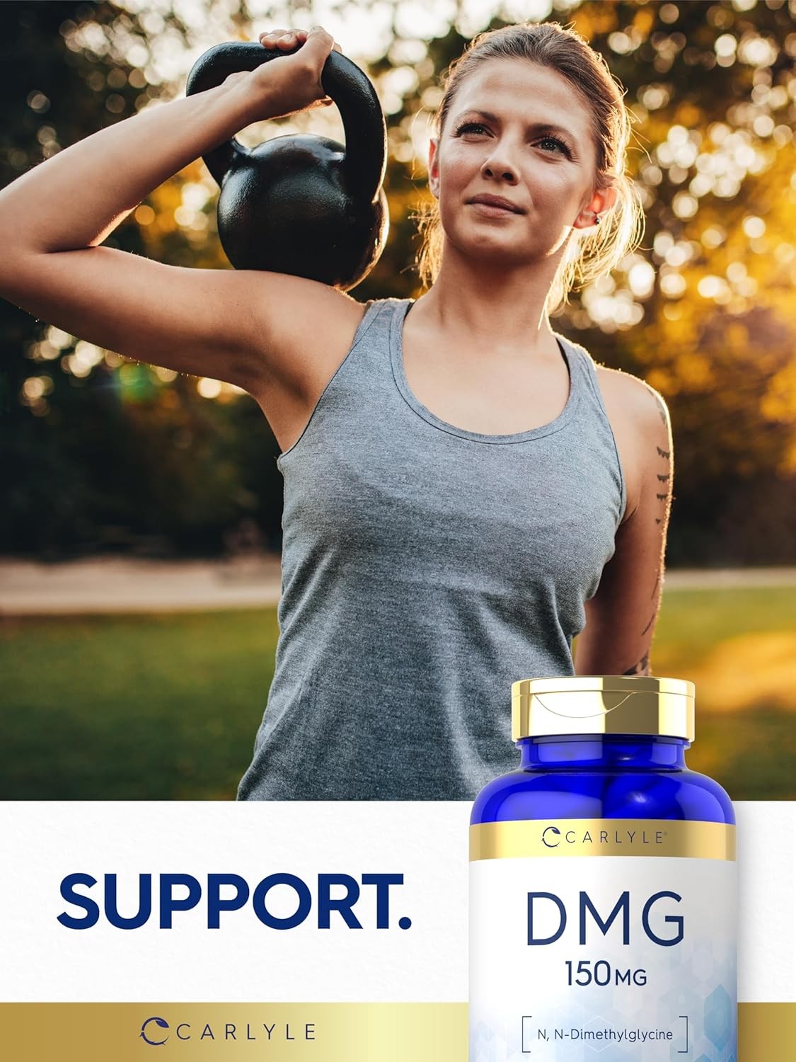 DMG N-Dimethylglycine | 150mg | 180 Capsules | Vegetarian, Non-GMO | by Carlyle