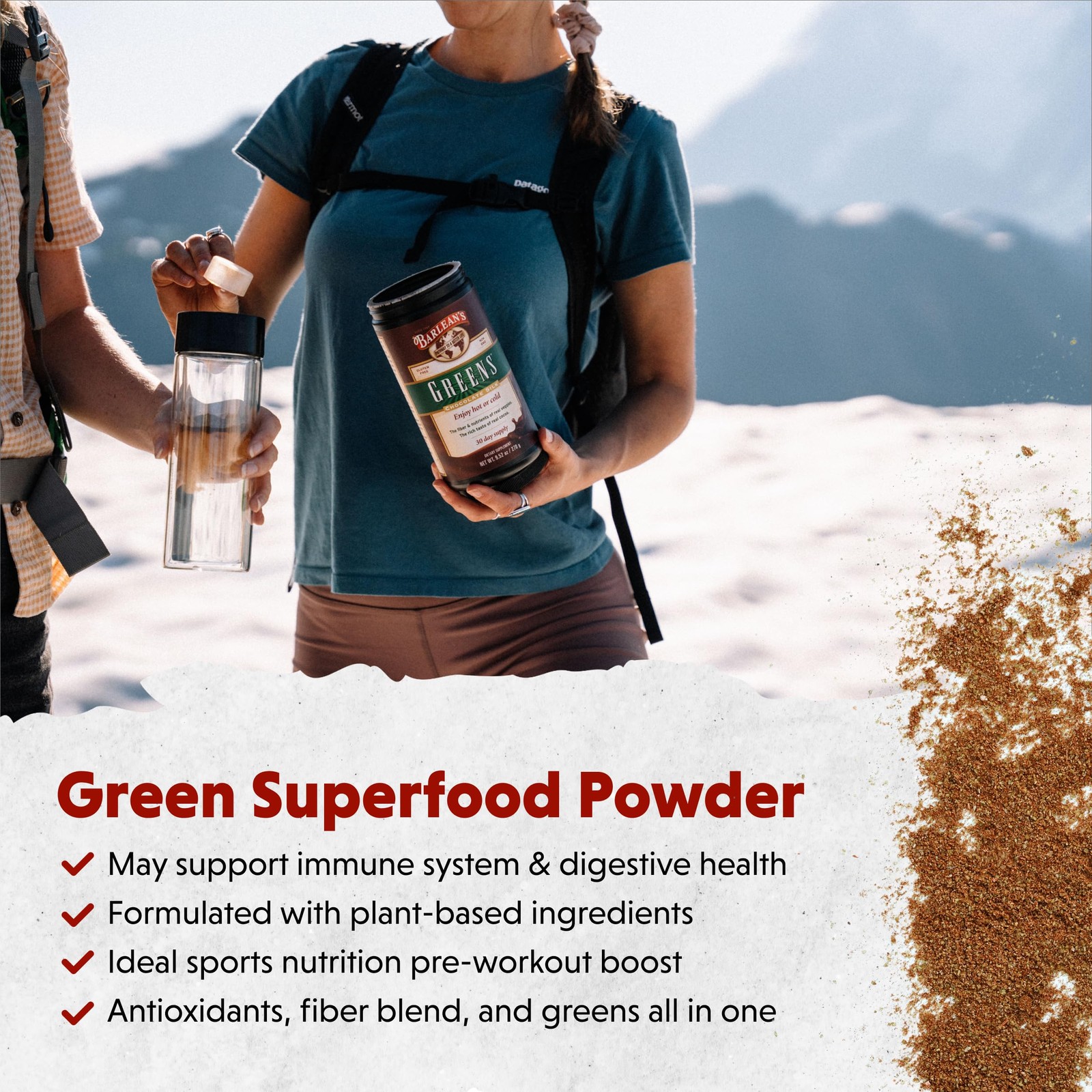 Barlean’s Chocolate Greens Powder, Daily Fruit and Vegetable Superfood Supple…