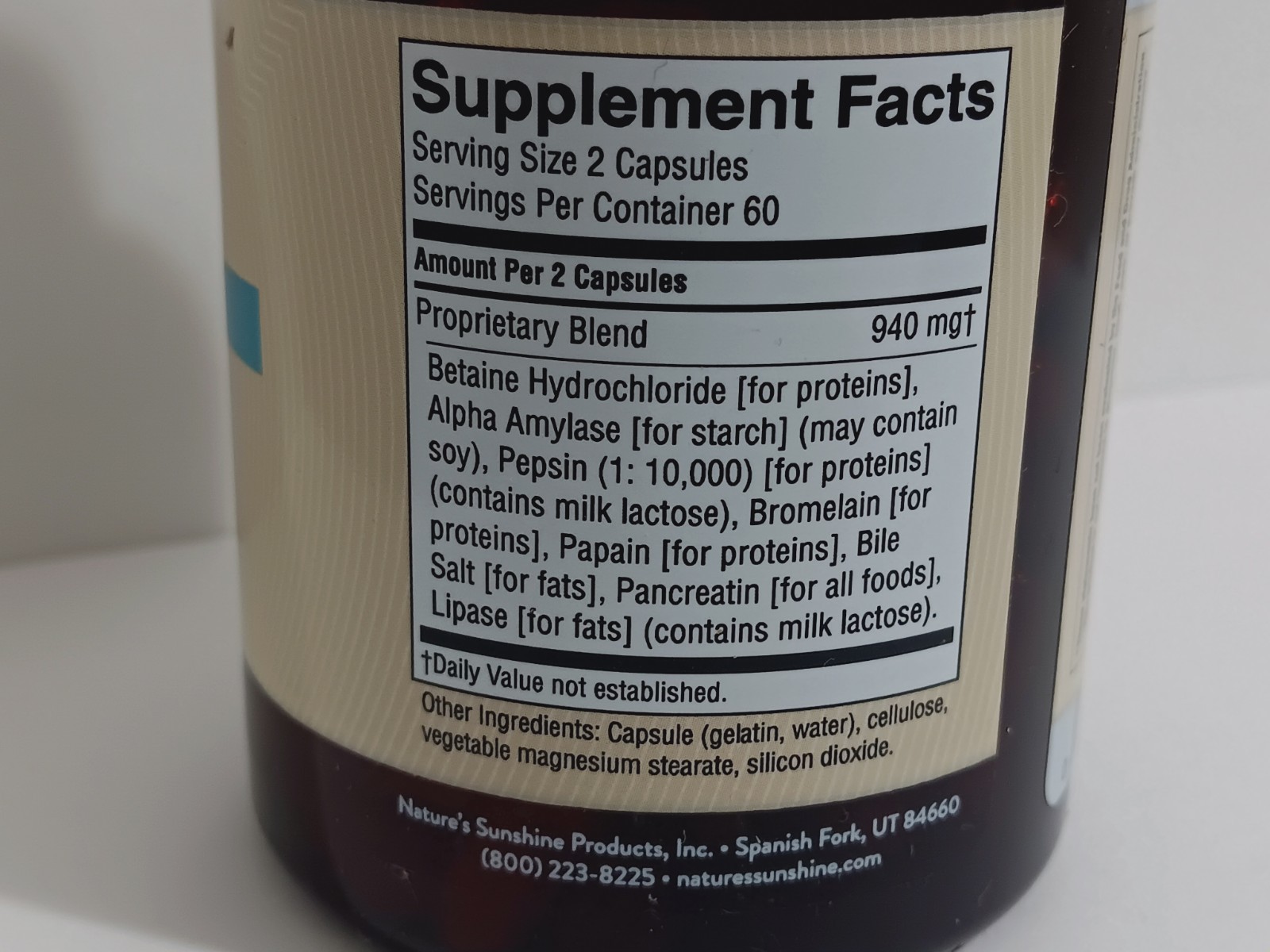 Nature’s Sunshine – Food Enzymes – Digestive Relief – 120 Capsules.Exp:01/2028
