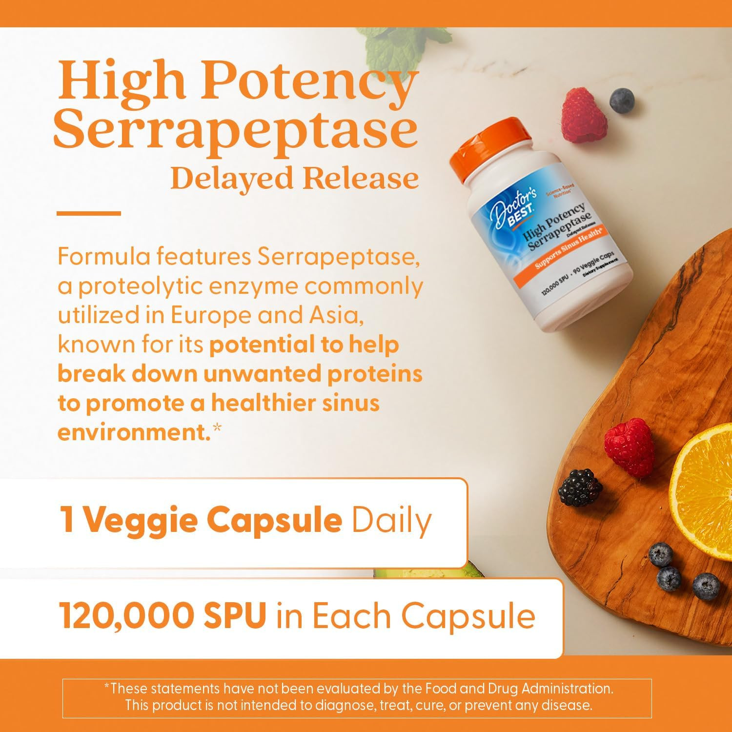 Serrapeptase Supplement for Men & Women – Proteolytic Enzyme for Sinus & Immune