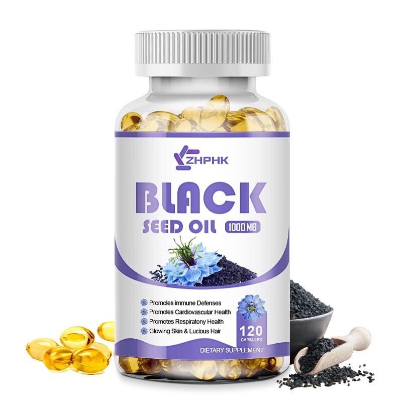 Black seed oil soft capsules help antioxidant cardiovascular skin repair 120pcs