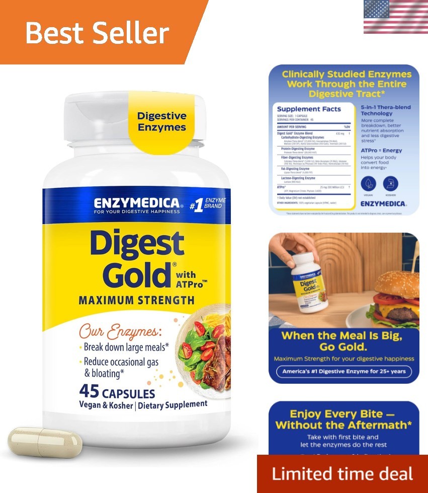 Digestive Enzymes Max Strength Bloating Relief Capsules 45 count
