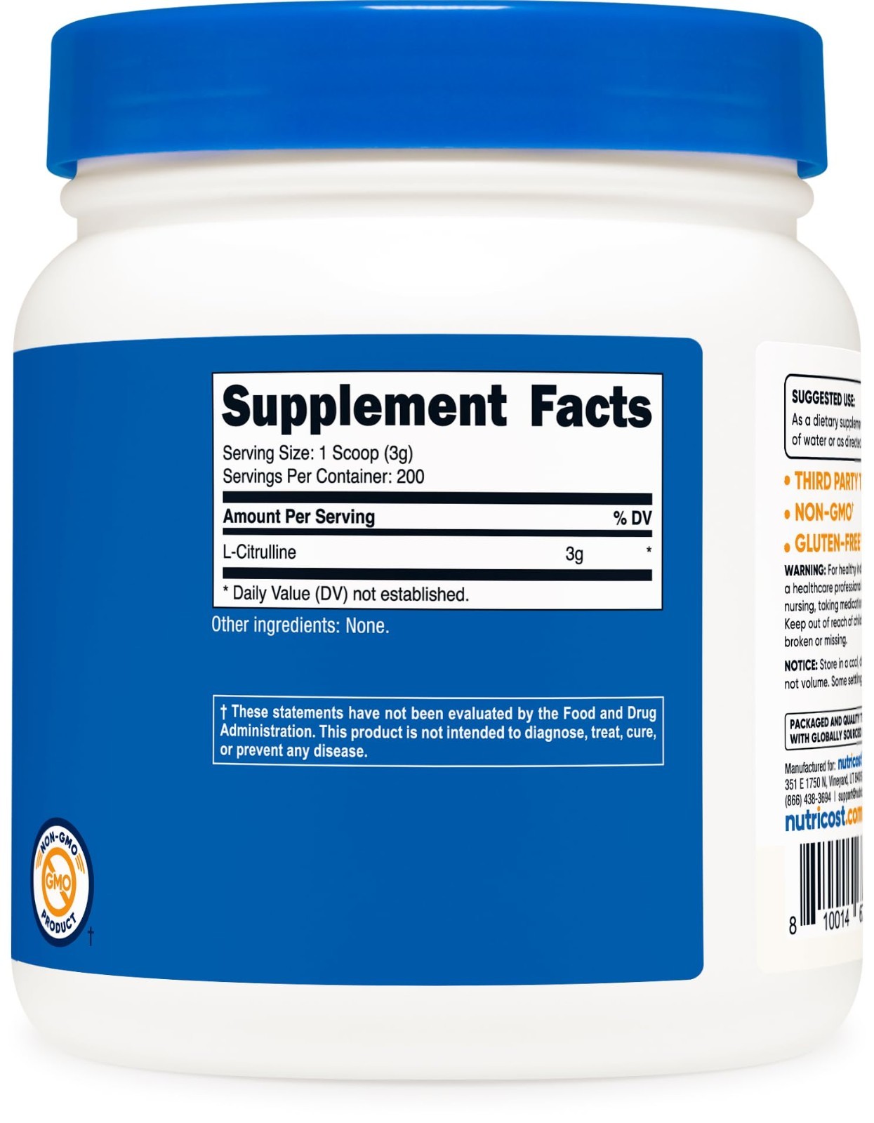 Pure L-Citrulline Powder 600g – Boost Energy, Muscle Recovery & Performance