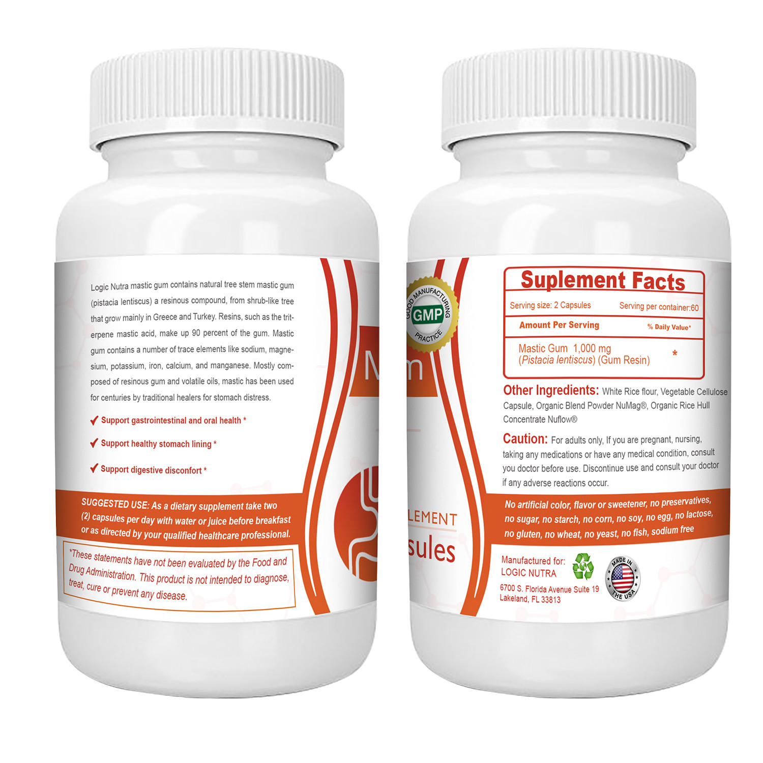 Mastic Gum 120 Vegetable capsules