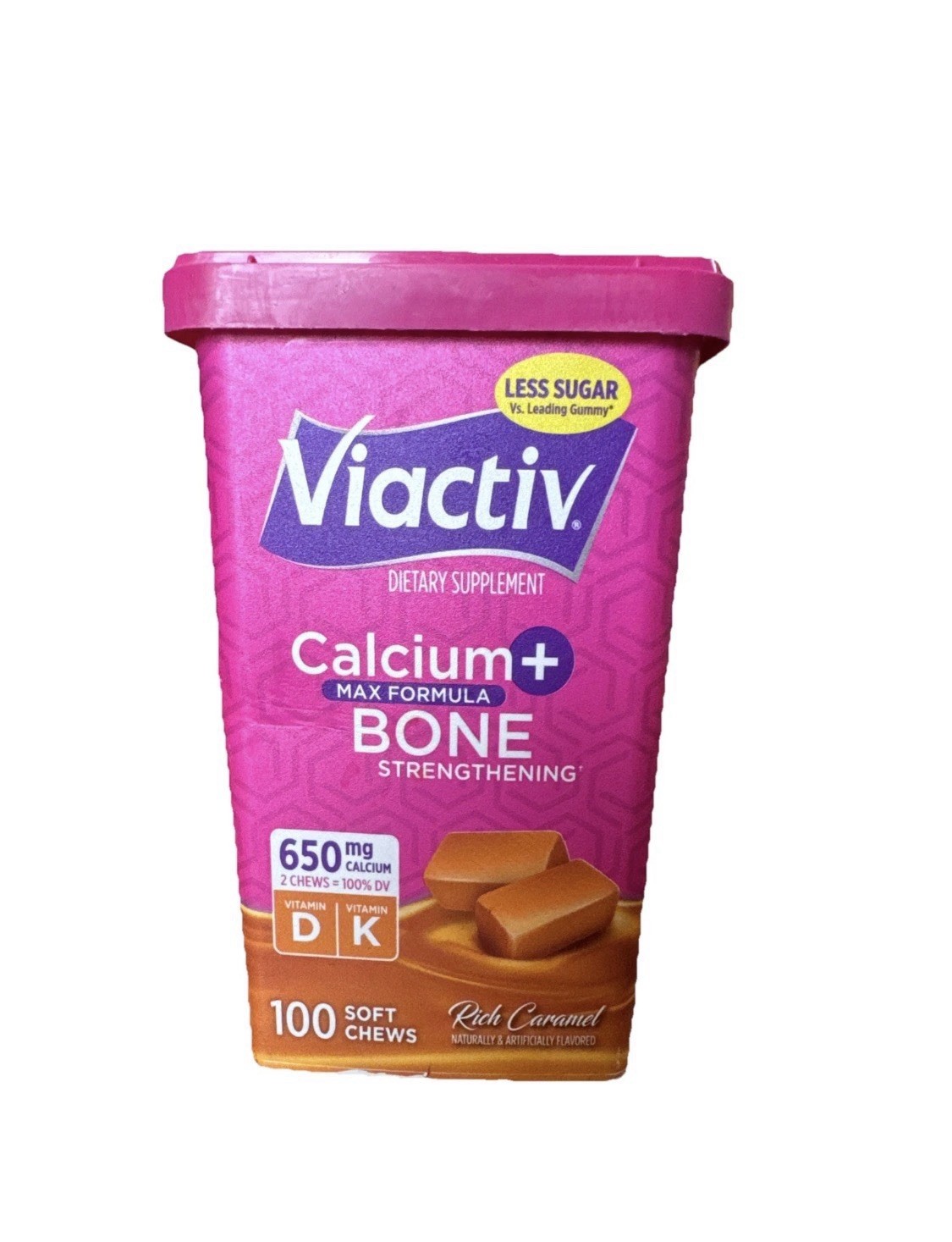 Viactiv Calcium Plus D Caramel Soft Chews – 100 Count Best By 07/2026