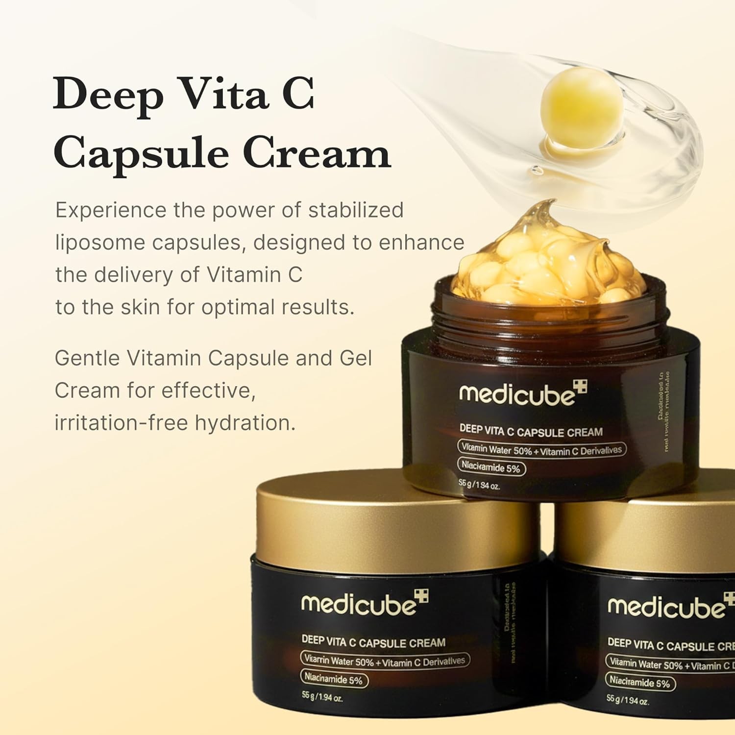 Capsule Cream with Deep Vitamin C | Hydrating Glow Gel Texture | 1.94 Oz