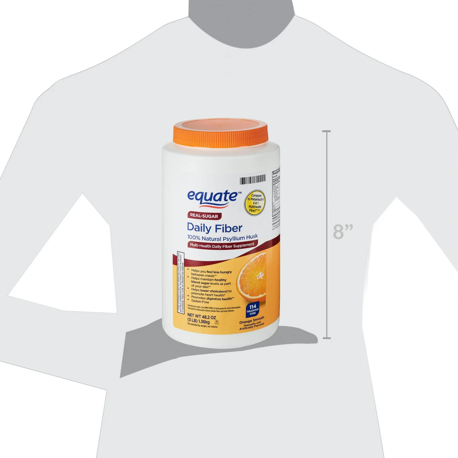 Equate Daily Fiber Orange Smooth Fiber Powder, 48.2 oz. ( Fast Free Shipping )
