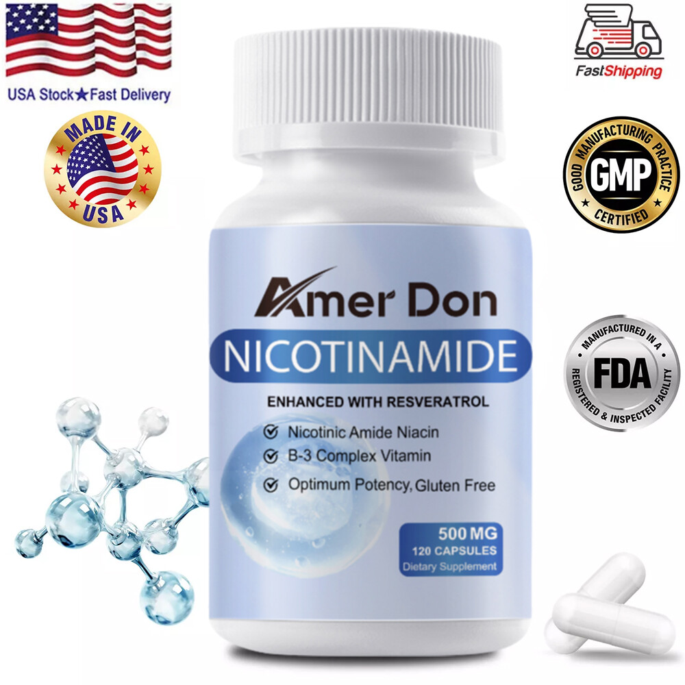 Nicotinamide Resveratrol 500MG, Natural Anti-aging NAD Supplement 120 Capsules