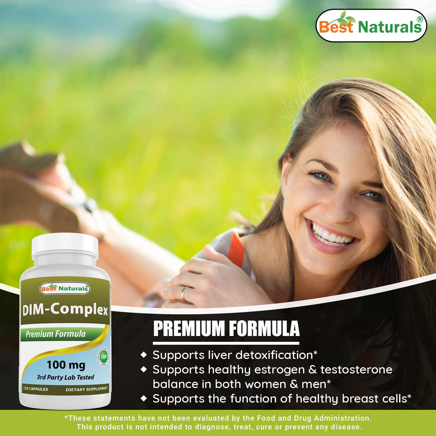 2 Pack Best Naturals DIM-Complex 100 mg 120 Capsules