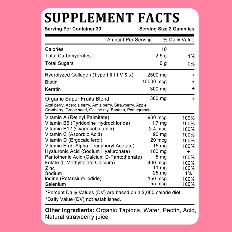 Collagen & Biotin 60 Gummies – Nails & Hair,Support Your Health And Beauty