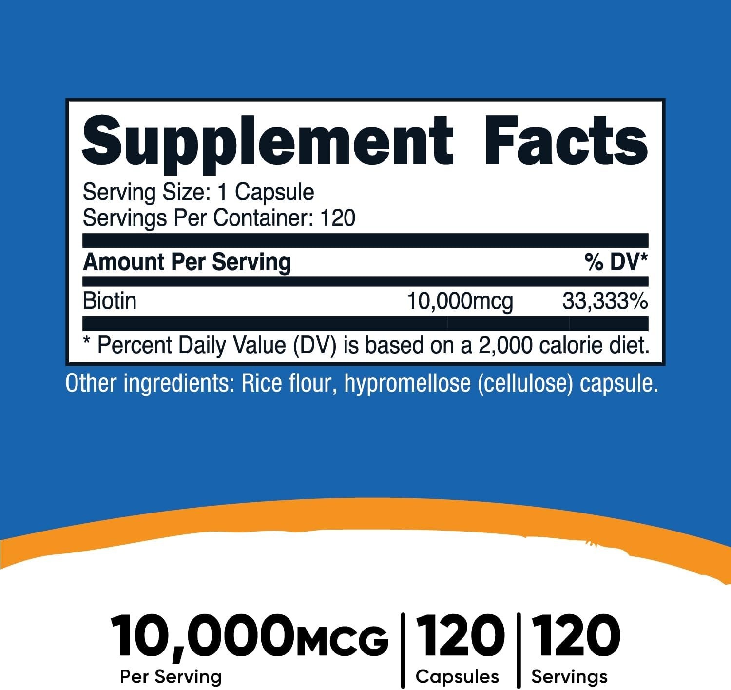 Vitamins,Nutricost Biotin (Vitamin B7) 10,000mcg (10mg), 120 Capsules – Vegan