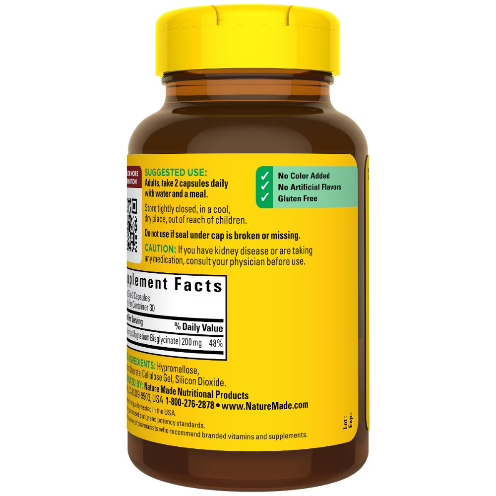 Nature Made High Absorption Magnesium Glycinate 200 mg – 60ct