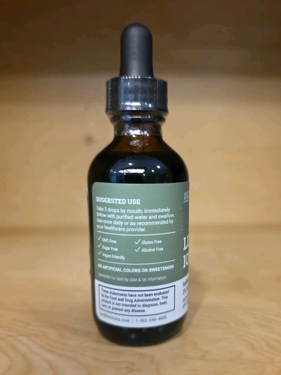 Earth Harmony Naturals Lugol’s Iodine 2% Solution 2 fl oz Dropper Bottle 09/2027