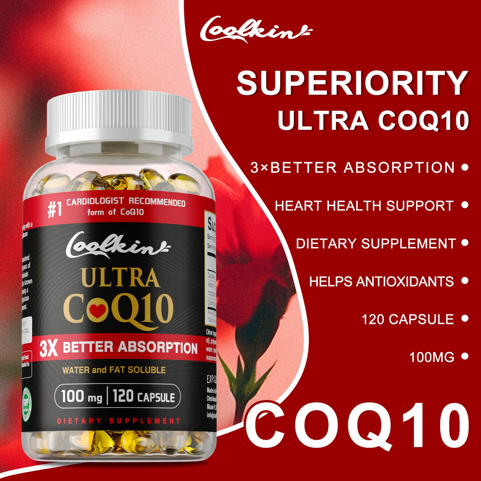 Ultra CoQ10 100mg – Promotes Heart Health, Cardiovascular Health Support
