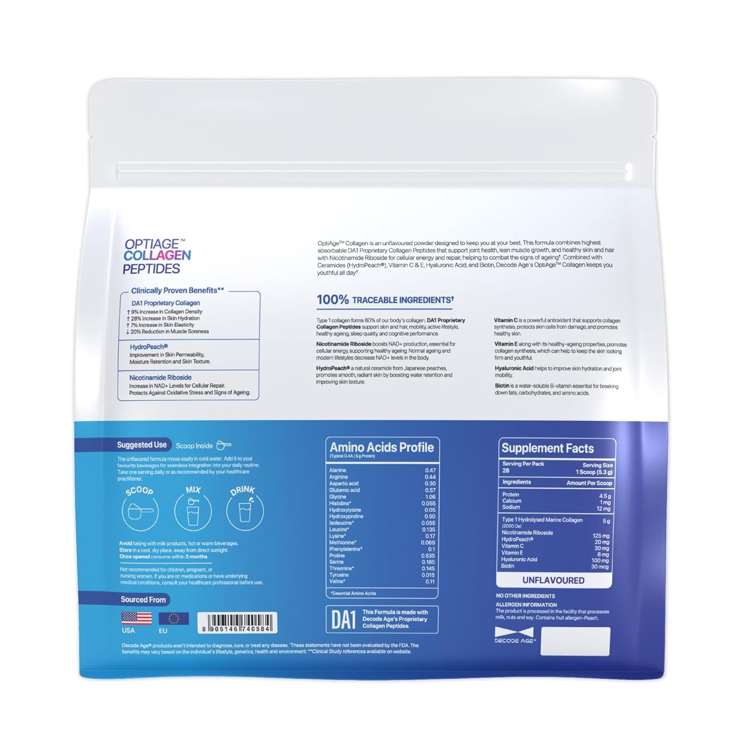 Decode Age OptiAge Premium Hydrolysed Collagen Peptides 150 gm Powder