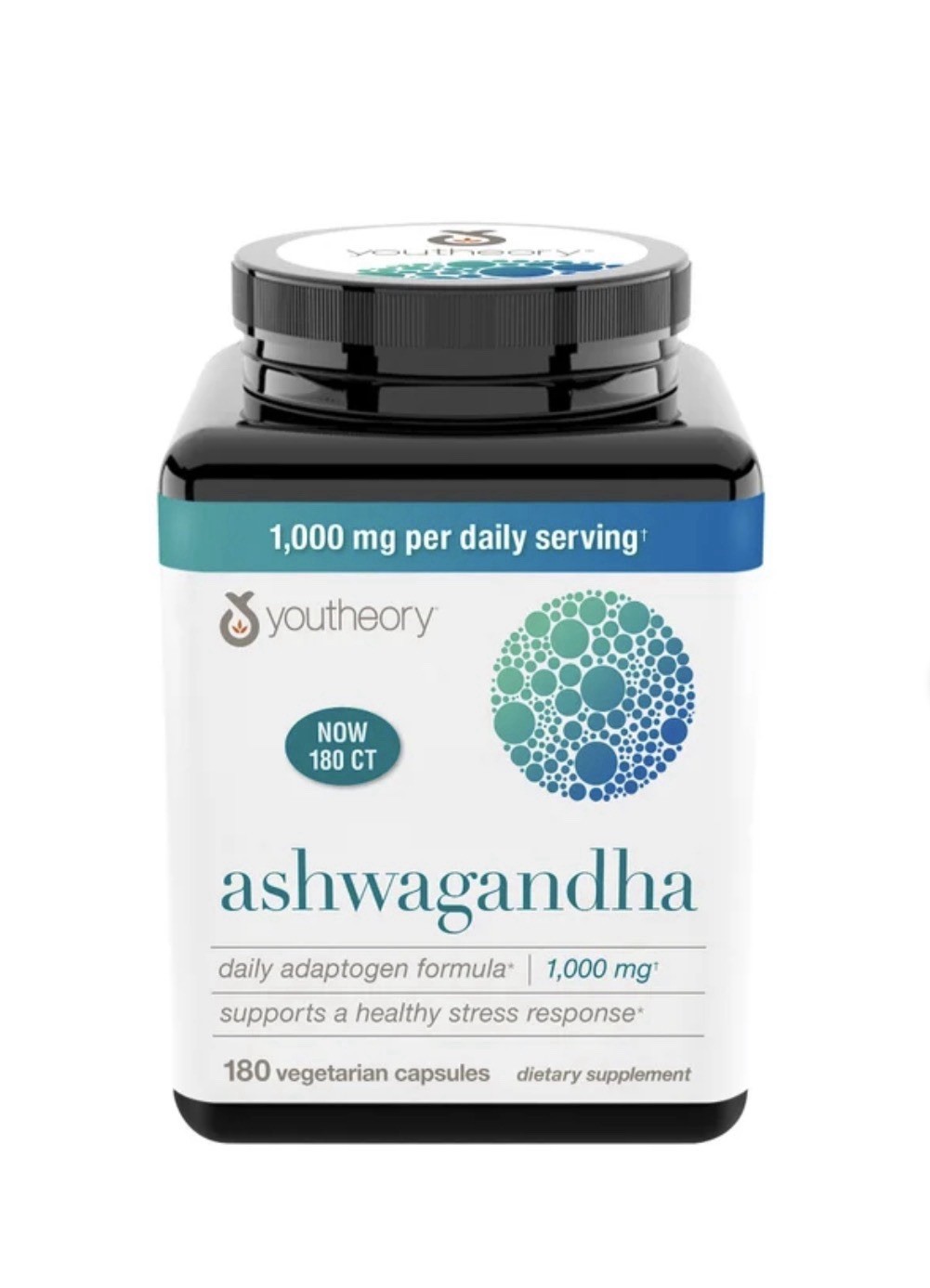🔥NEW SEALED🔥 Youtheory Ashwagandha 1000 mg 180 Vegetarian Capsules EXP 12/2027