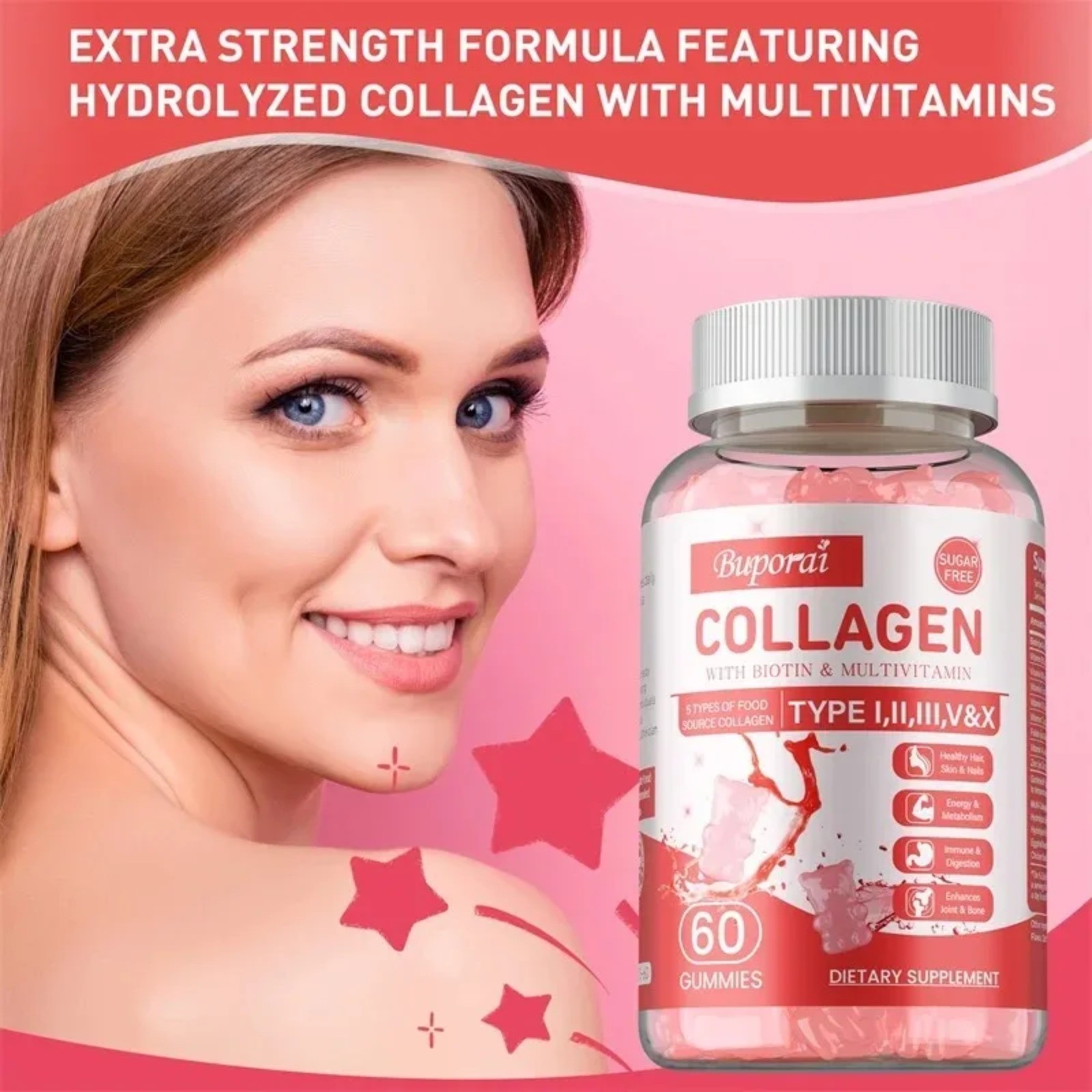 Collagen 60pcs – Brighten Skin Tone, Anti-aging, Anti-wrinkle, Anti-oxidation