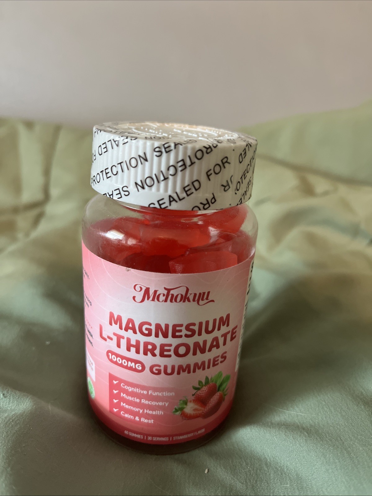 (6 Pack) Magnesium L-Threonate 1000mg 60 Gummies, Exp 07/2027