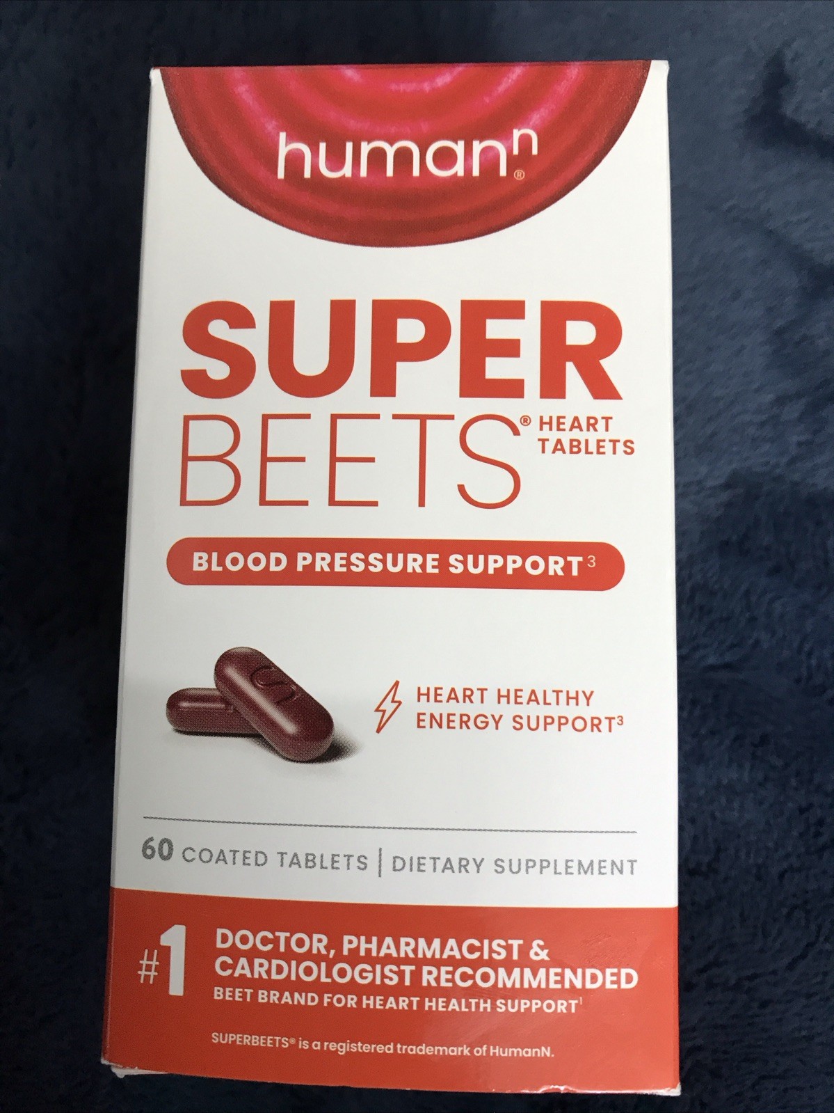 HumanN Super Beets Heart Tablets Smooth Coat 500mg Antioxidants 60 Count 04/2026