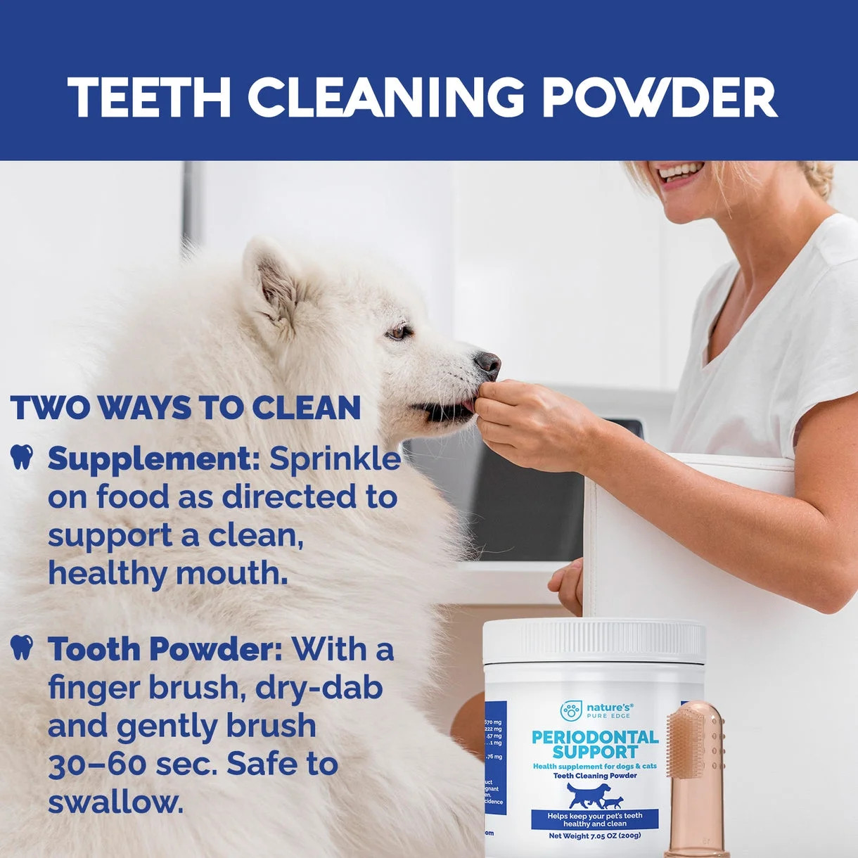 Periodontal Powder Support Cat & Dog Tooth Enzyme Oral Care, 200G